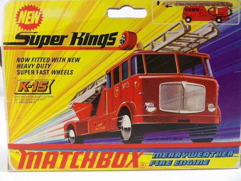 Matchbox + Doos: K-15, Brandweerwagen, 1971