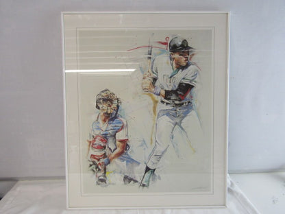 Gesigneerde Litho: Baseballers, Twan van de Vorstenbosch, 1990