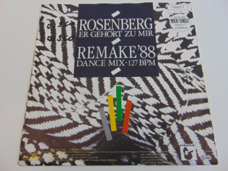 Single, Rosenberg: Er Gehört Zu Mir, 1987