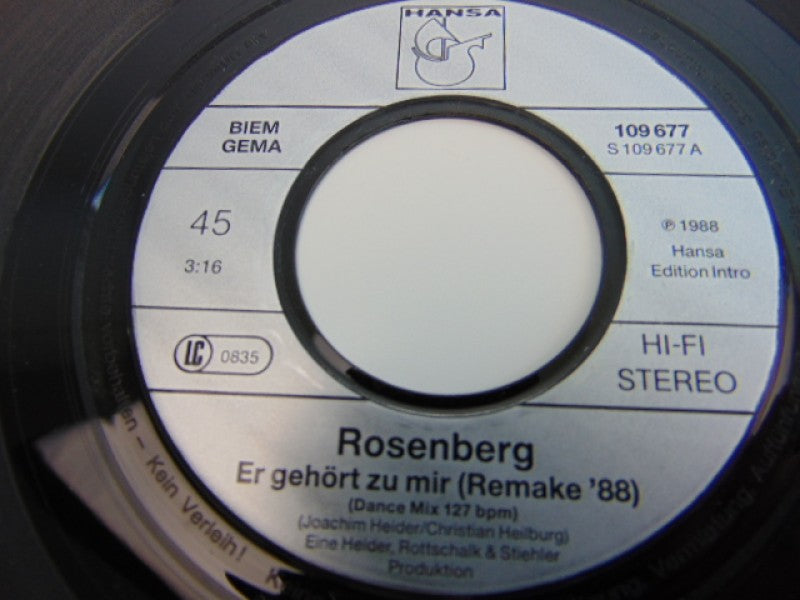 Single, Rosenberg: Er Gehört Zu Mir, 1987