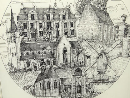 Schilderij / Glasgravure: Stad Geel