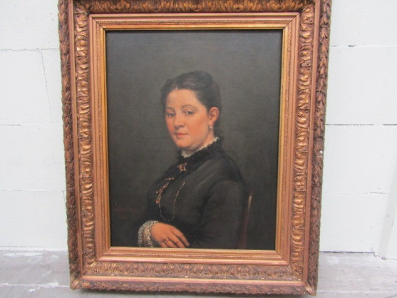 Schilderij op doek: Portret, Edmond Lambrichs, 1885