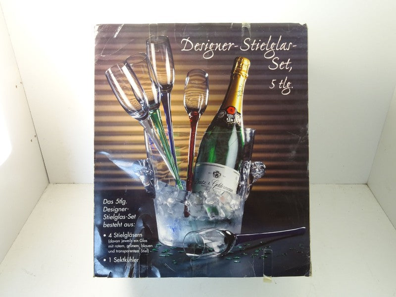 IJsemmer + 4 Glazen: Designer-Stielglas Set