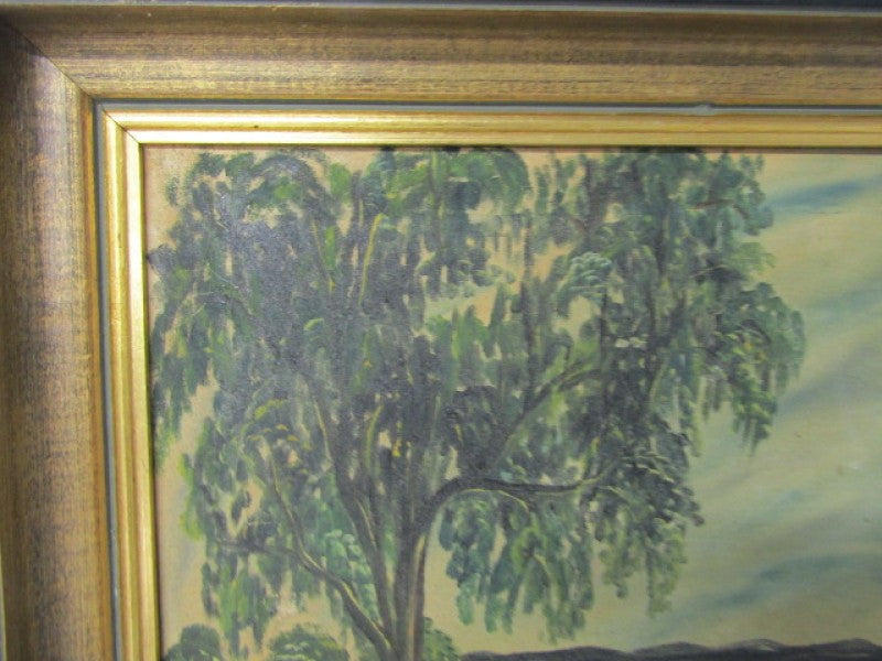 Schilderij op Doek: Rivierlandschap, Etnische Kunst, 1953