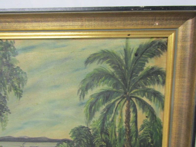 Schilderij op Doek: Rivierlandschap, Etnische Kunst, 1953