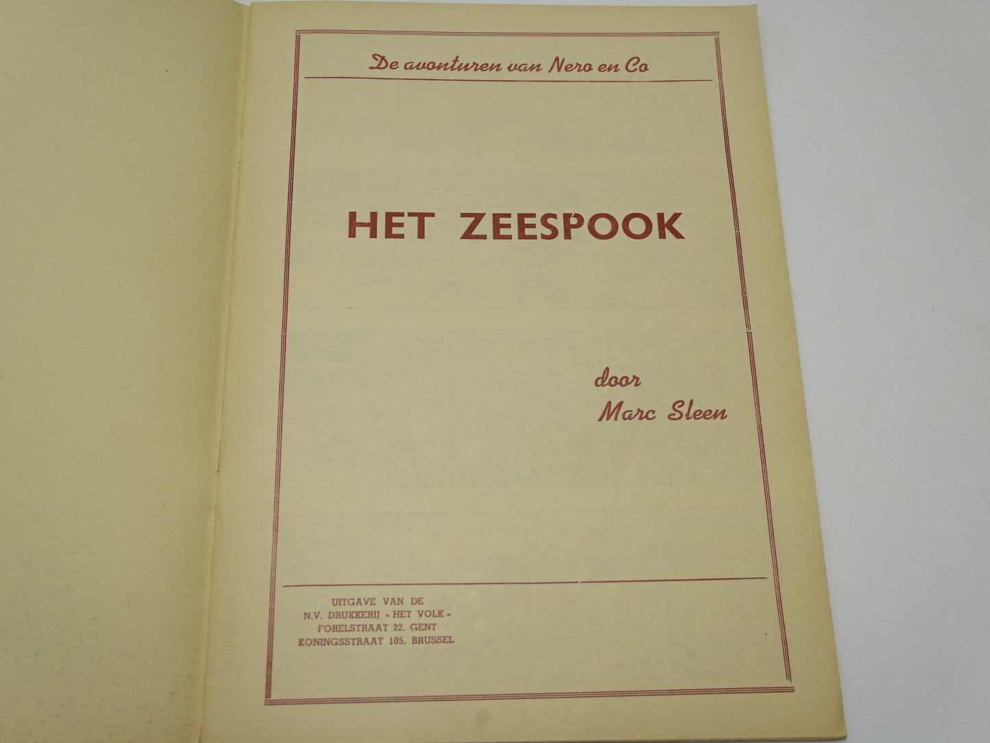 Strip: Nero, Het Zeespook, 1ste Druk, 1962