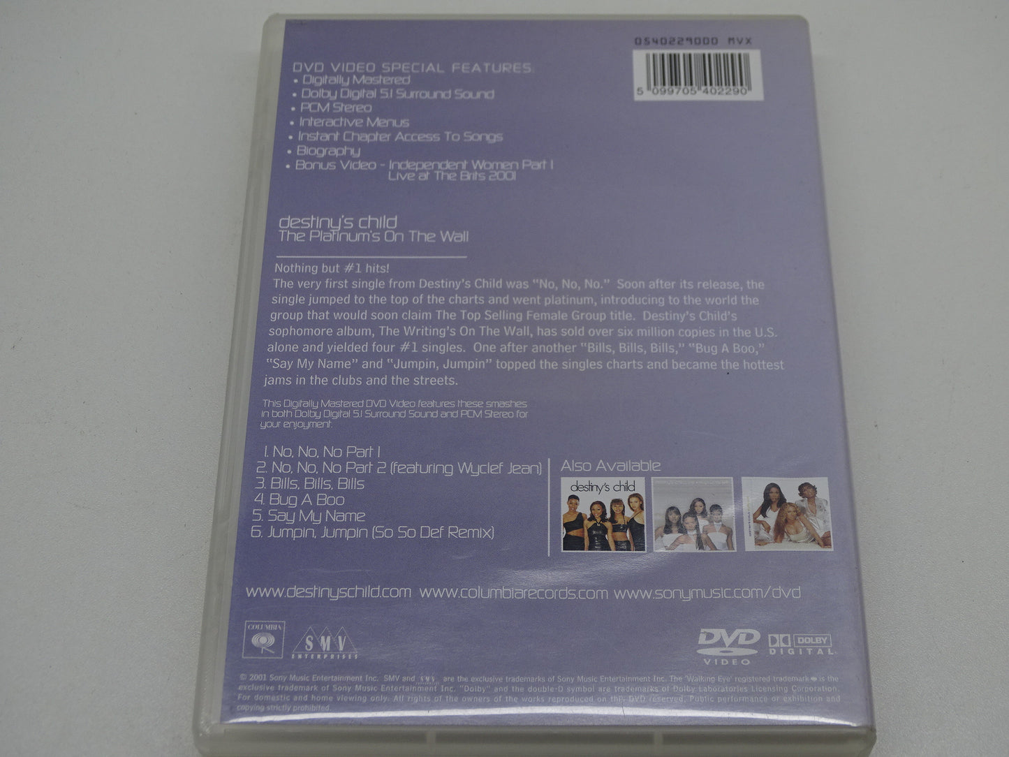 DVD, Destiny's Child: The Platinum's On The Wall, 2001