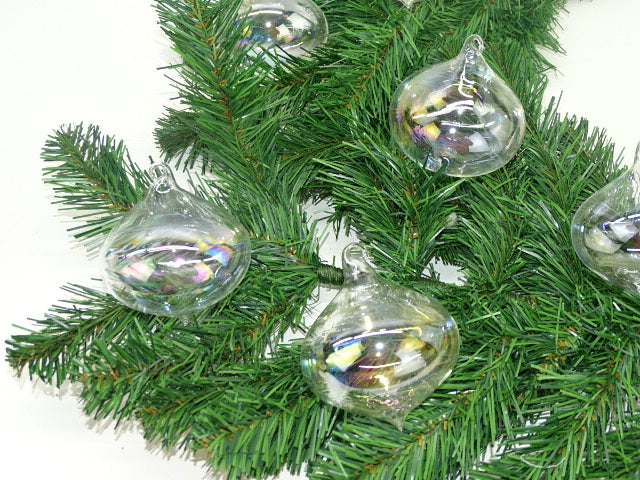 6 Glazen Kerstballen: Glazen Oogje, Helder