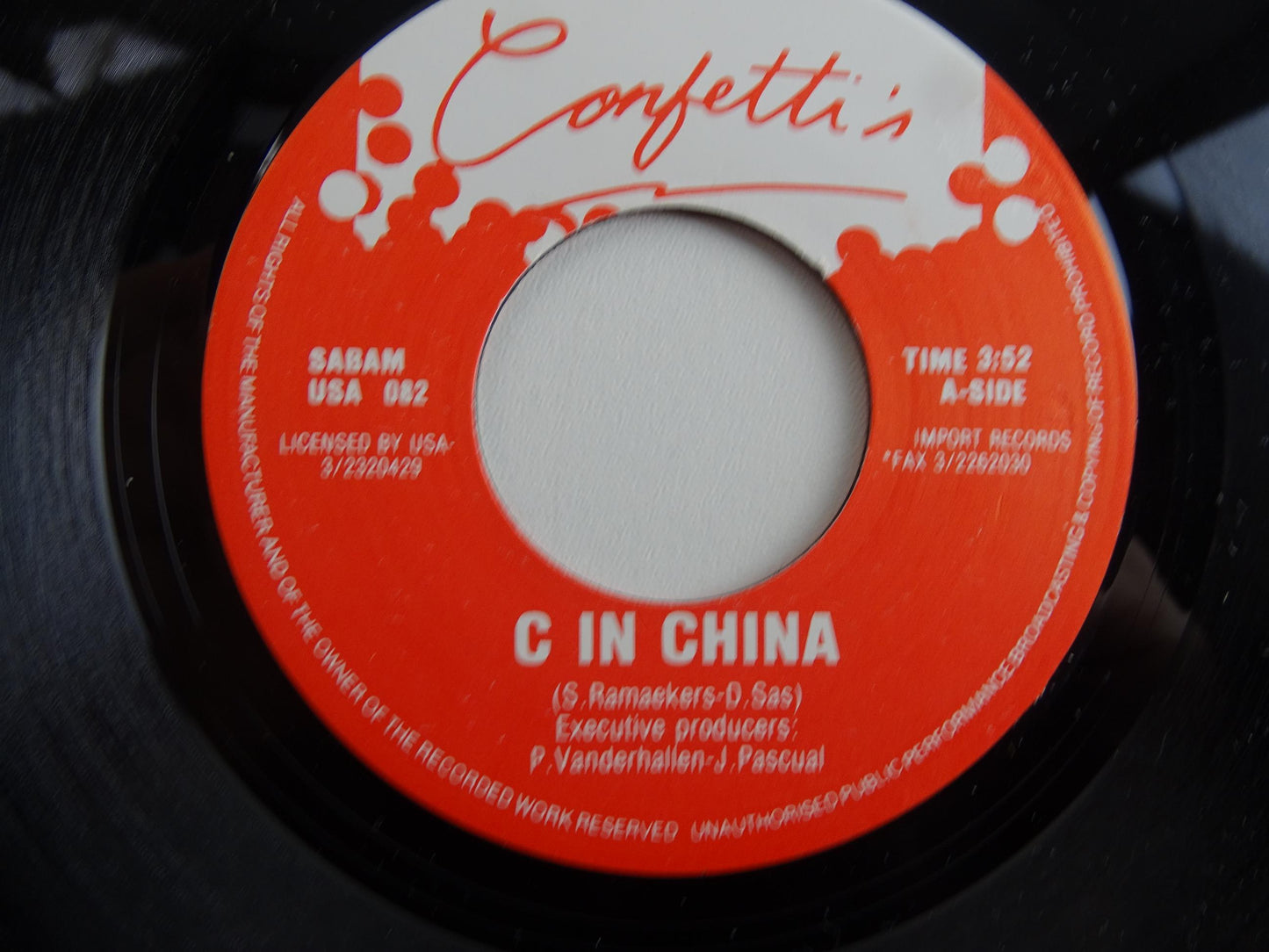 Single, Confetti's: C In China, 1989