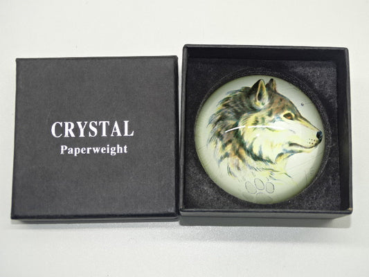 Crystal Paperweight: Wolf