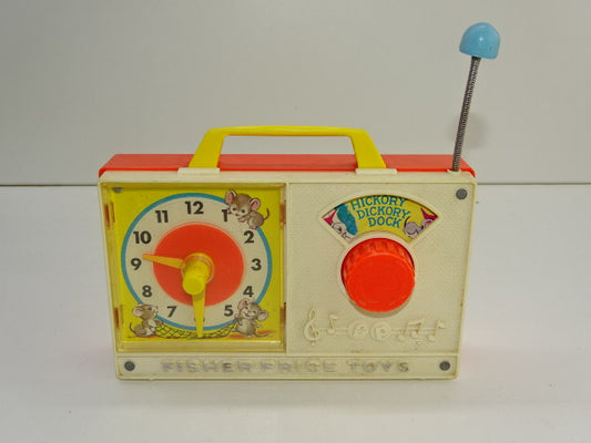 Muziekdoos /  Klokradio: Fisher Price, Hickory Dickory Dock, 1971