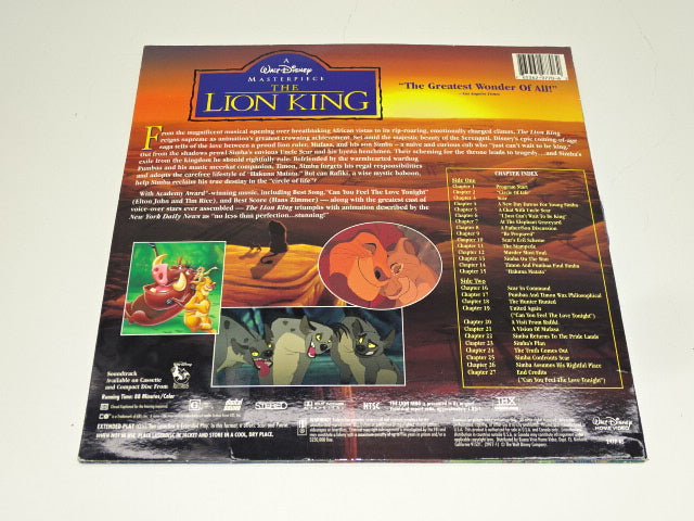 Laser Disc, The Lion King: Walt Disney, 1994