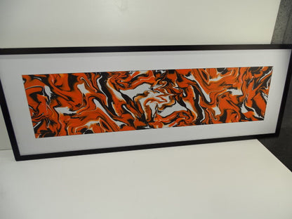 Schilderij Don Lucaso, Zwart Oranje Abstracte Vormen