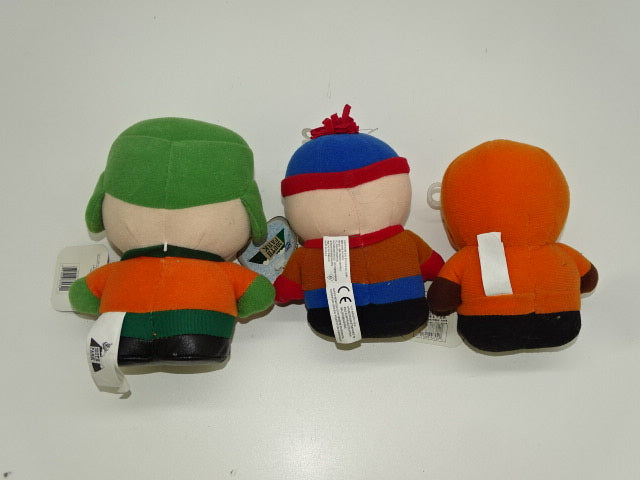 Speelgoed, 3 Pluchen South Park Figuren: Stan, Kyle en Kenny