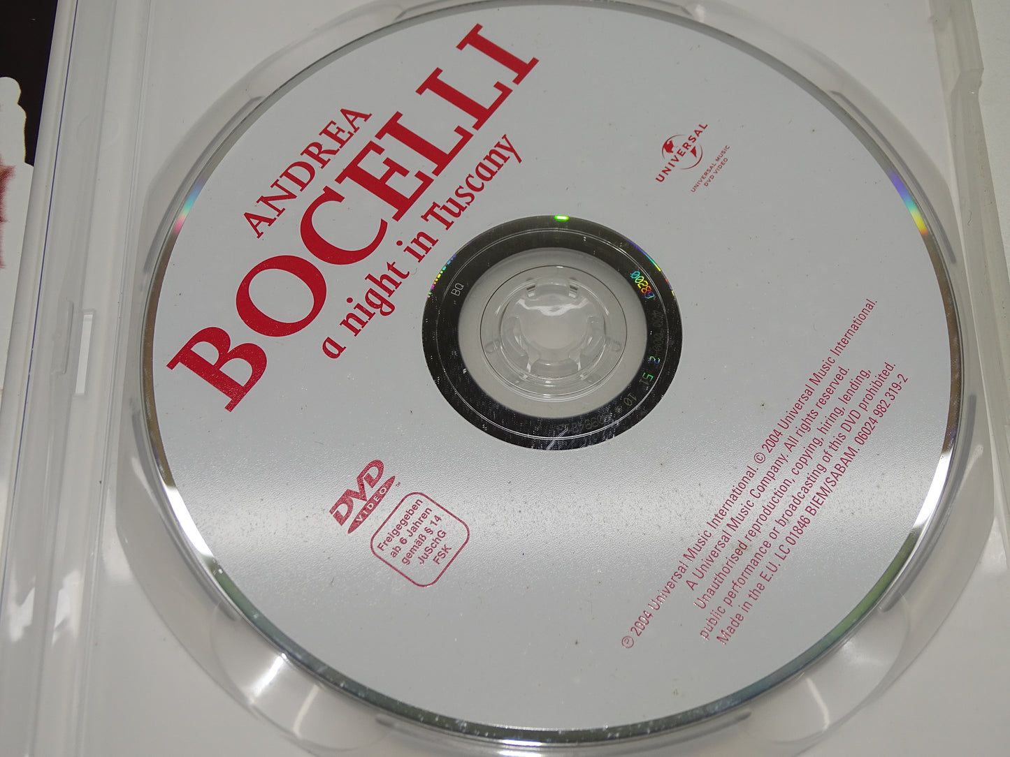 DVD, Andrea Bocelli: A Night in Tuscany, 2004