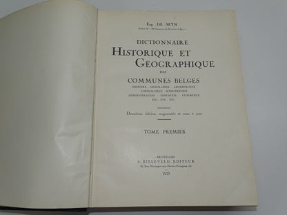 Boek: Dictionnaire Historique Et Géographique Des Communes Belges, 1933