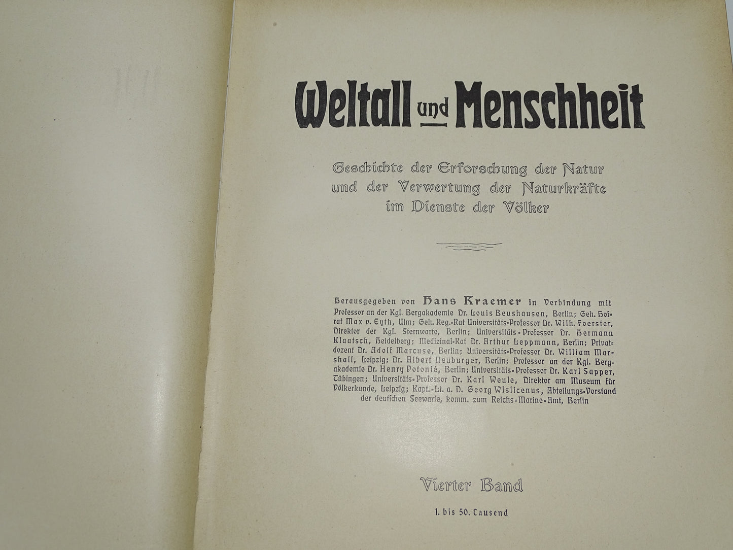 Antiek Boek: Welltall Und Menschheit, 1910