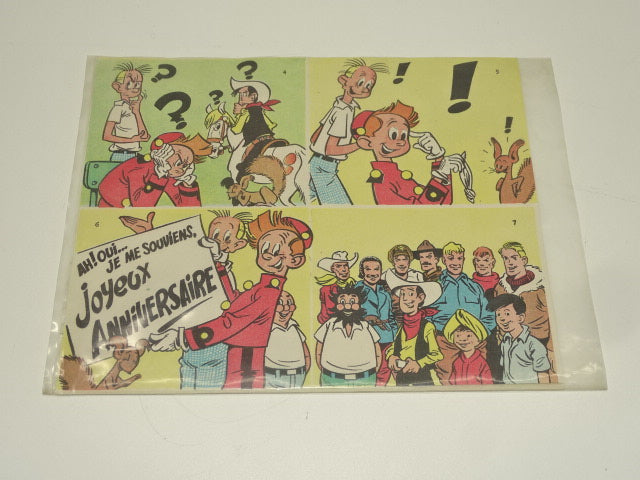 Verjaardagskaart Robbedoes, Spirou:  Eddy Paape, 1950