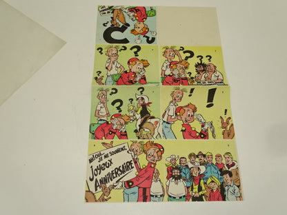 Verjaardagskaart Robbedoes, Spirou:  Eddy Paape, 1950