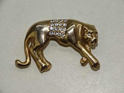 Broche / Spel: Panter, Strass Steentjes