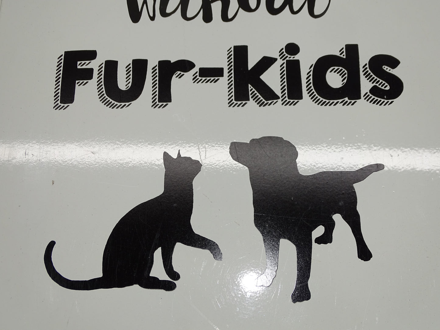 Dubbelzijdig Metalen Bord: It's Not A Home Without Fur Kids / Ce N'est Pas Un Veritable Foyer...
