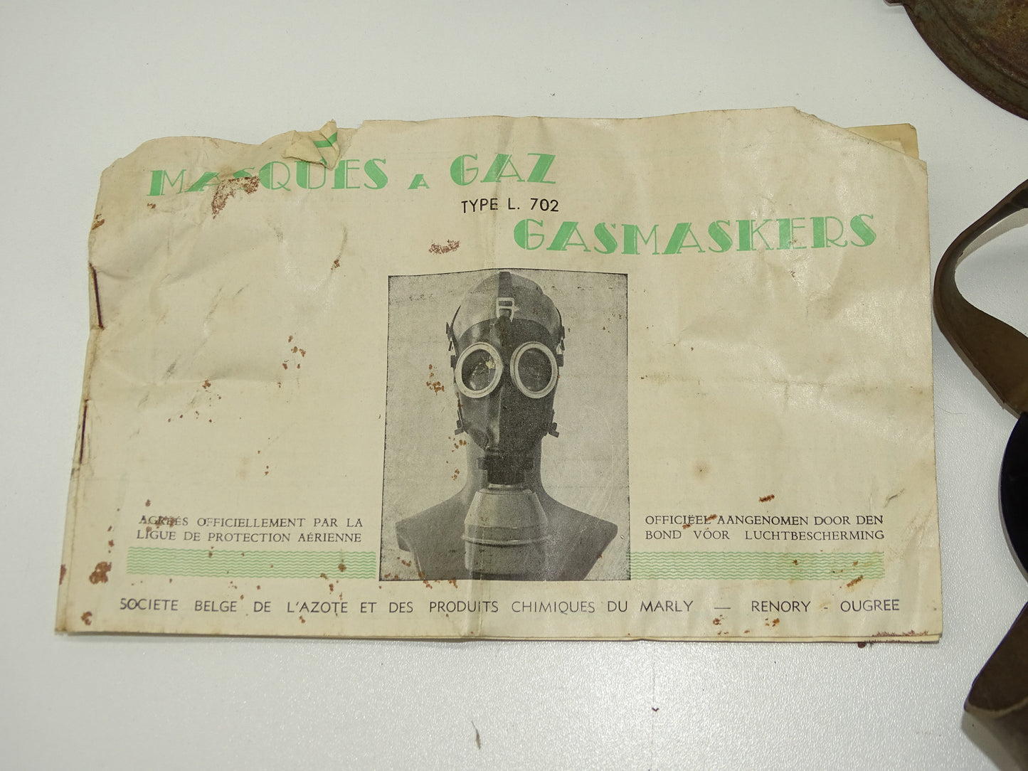 Gasmasker: L.702, België