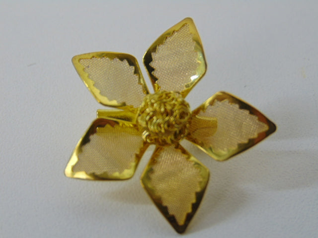 Broche: Goudkleurige Bloem