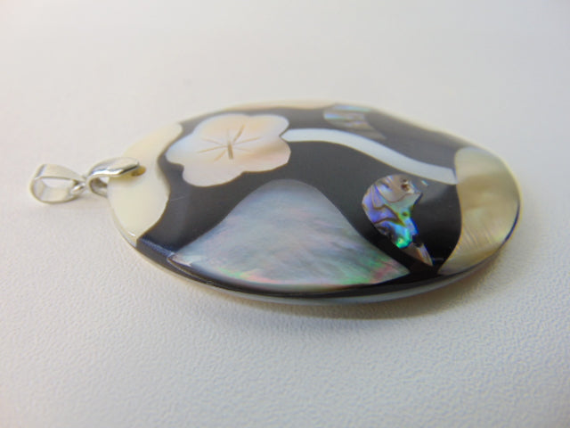 Zilkverkleurige Hanger: Abalone Schelp