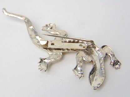 Broche: Salamander, Strass Steentjes