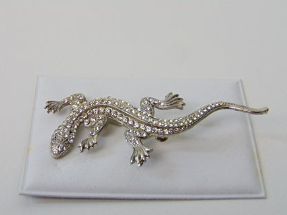 Broche: Salamander, Strass Steentjes