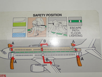 Veiligheidsinstructie Kaart: Sabena, Boeing 737-300 / 737-500