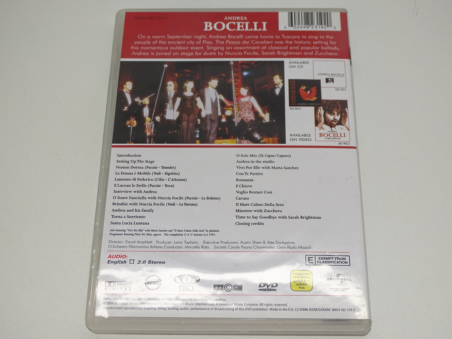 DVD: Andrea Bocelli, A Night in Tuscany, 2004