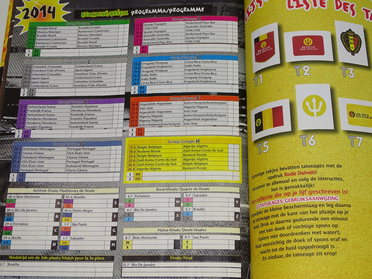 Stickerboek: Panini, Rode Duivels, WK 2014 Brazilië