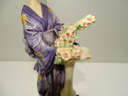 Beeld: Giuseppe Armani, Japanse Geisha met Bloemen, Jaren '80