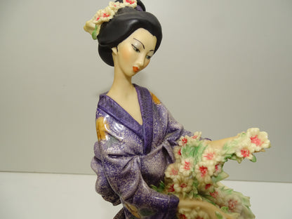 Beeld: Giuseppe Armani, Japanse Geisha met Bloemen, Jaren '80