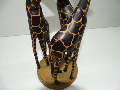 Houten Beeld: 3 Giraffen