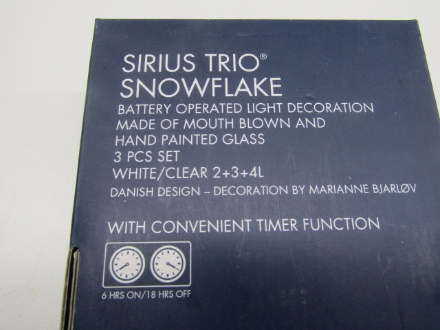 3 x Design Verlichting: Sirius Trio Snowflake, Marianne Bjarløv