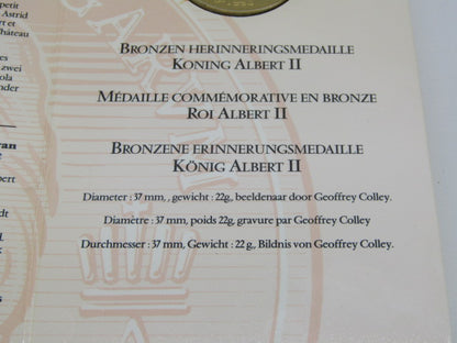 Bronzen Herinneringsmedaille / Herdenkingsmunt: Koning Albert II, 1993