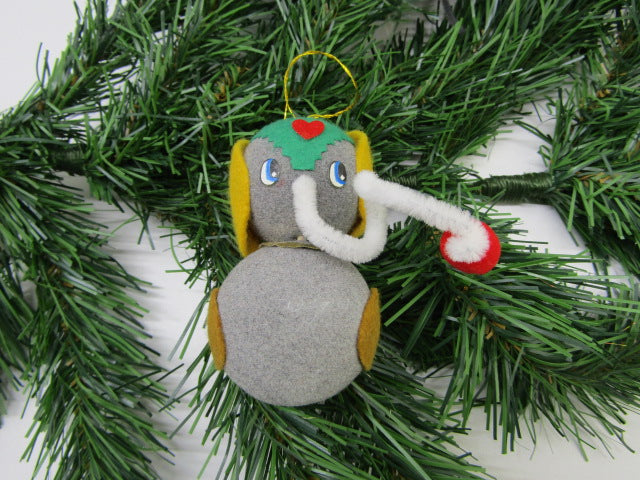 2 Vintage Kerstballen: Olifant en Kat