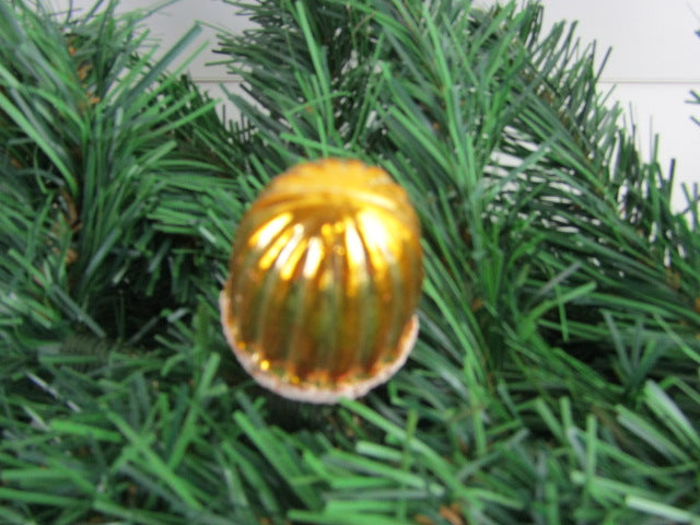 Vintage Glazen Kerstbal: Eikel