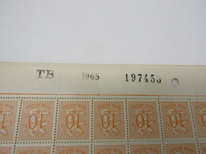 400 Postfrisse Postzegels: 10 Cent, België, 1965