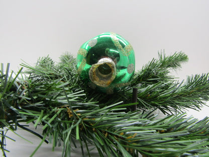 Glazen Kerstpiek: 2 Reflector Ballen, Groen, Rood, Zilverkleur