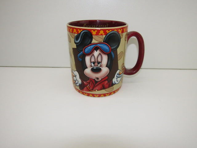 XL Koffie Mok: Mickey Mouse, Mornings Aren't Pretty.