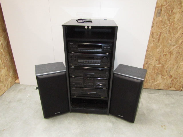 6-Delige Kenwood Hifi-keten met 2 Boxen + Meubel