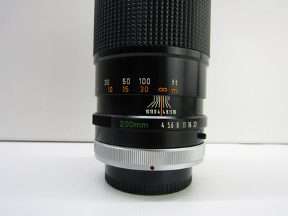 Lens: Canon FD 200mm F/4 S.S.C.