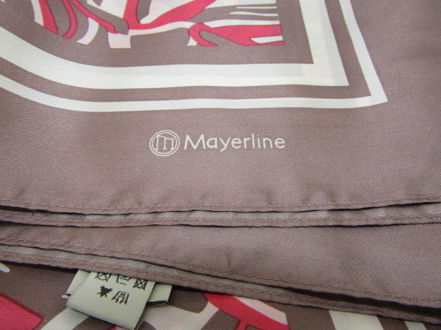 Zijden Sjaal: Mayerline, Roos Beige Patroon