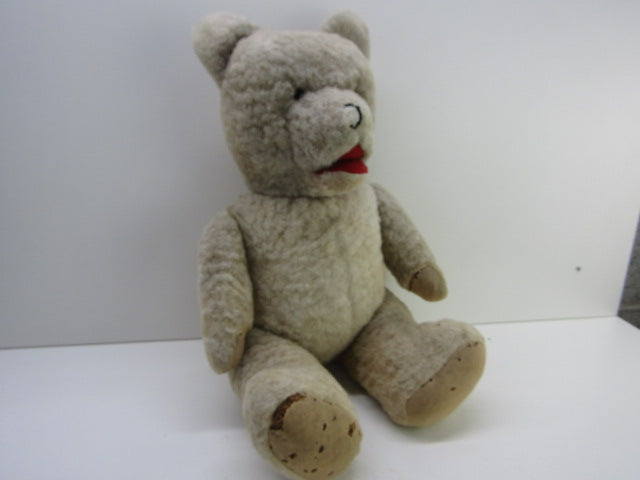 Vintage Witte Teddybeer: Open Mond