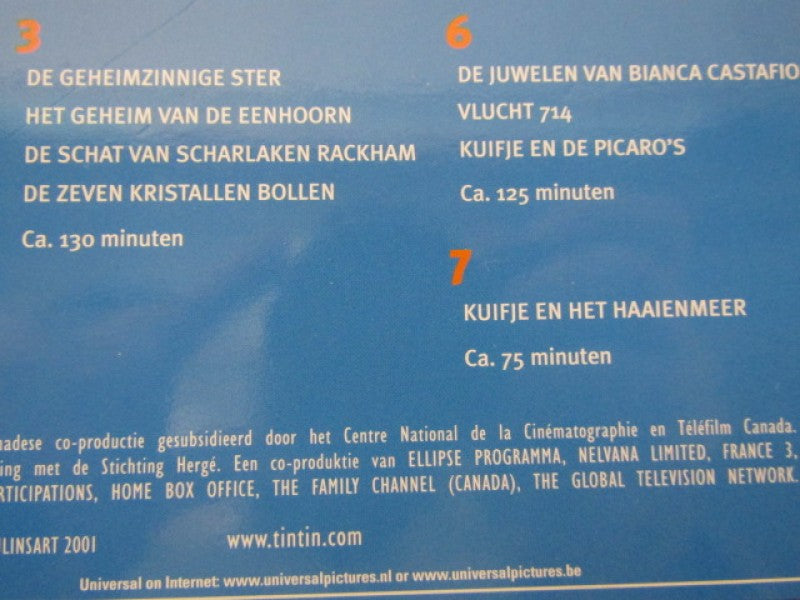 Dvd-box: Kuifje, 22 Avonturen van Kuifje, 2001