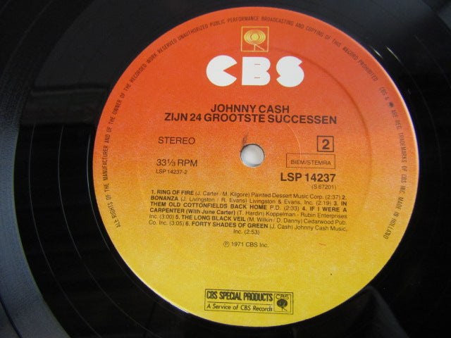 Dubbel LP, Johnny Cash, 24 Grootste  Successen, 1971