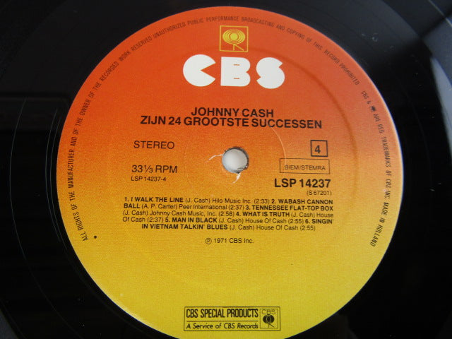 Dubbel LP, Johnny Cash, 24 Grootste  Successen, 1971